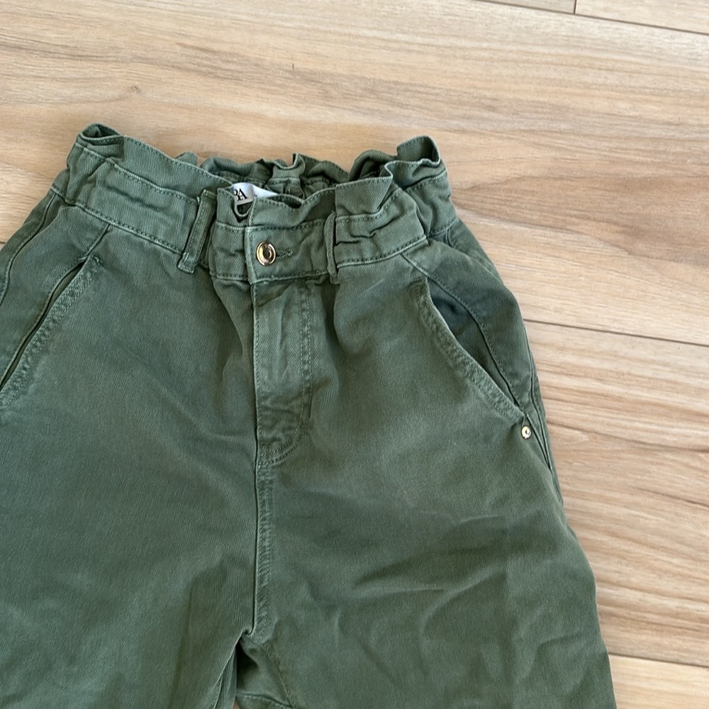 Zara paperbag Jean green